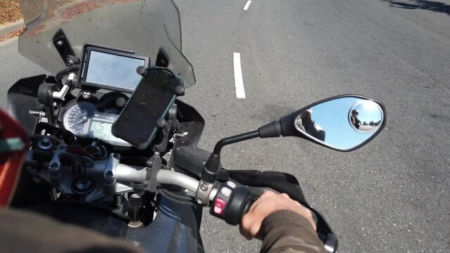 motorcyclist rides in Oakland, California, usa - may 2023