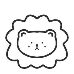 cute animals doodle on transparent background 