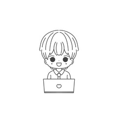 doodle officer's daily life on transparent background png file