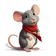 Gray Rat with Sleek Body and Curved Tail. Generative AI
