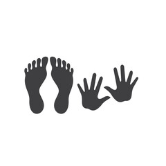 illustration of foot and hand, vector art.