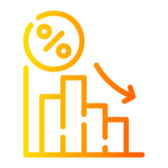 interest rates Line Gradient Icon