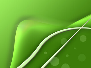 Fototapeta premium グリーンを基調とした曲線の抽象背景