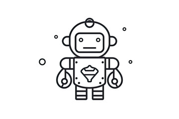Ai Robot thin line icon. Creative simple design from artificial intelligence icons collection.AI Generative
