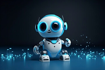 chatbot robot presenting scientific facts in fun and engaging way.AI Generative