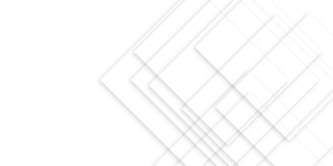 Abstract white and grey geometric banner pattern background.
