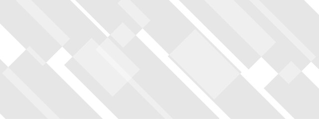 Abstract white and grey geometric banner pattern background.