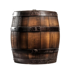 Obraz premium Old wooden barrel, front view, Generative AI