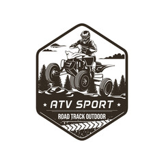 ATV logo vector. ATV Jump Illustration Logo Inspiration Vector