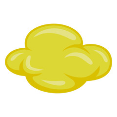 Yellow Cloud Fluffy Cartoon Drawing Illustration Vector Art