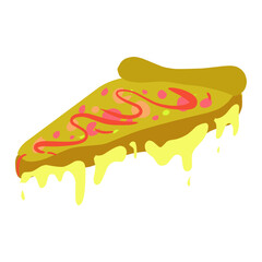 Illustration of a slice of pizza. Perfect for food themed icons, logos, photo elements, posters, banners, stickers