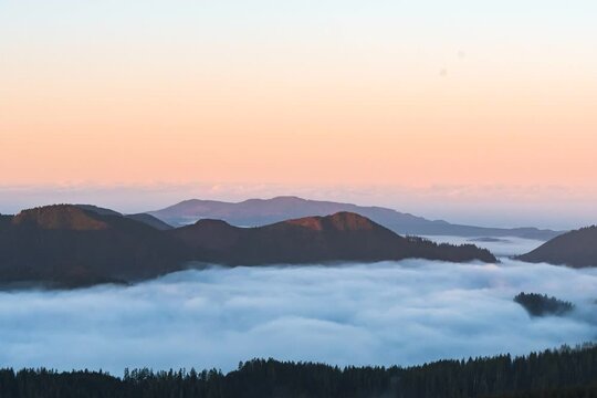 Sunrise time lapse over the Tillamook Forest.
