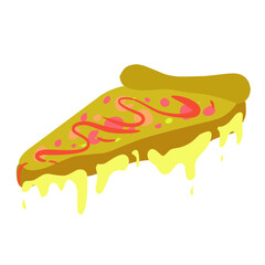 Illustration of a slice of pizza. Perfect for food themed icons, logos, photo elements, posters, banners, stickers