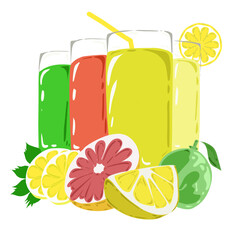 Illustration of a fruit juice drink. Perfect for icons, logos, fresh drink theme photo elements, food themed posters, banners, stickers