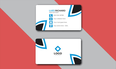 Creative and modern business card design, simple and minimalist, corporate visiting card
