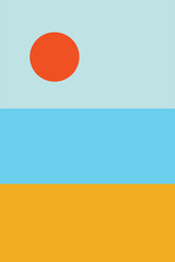 Abstract landscape backgrounds. Contemporary wall decor, beach boho posters. Minimal vector art print wallpapers bright colors