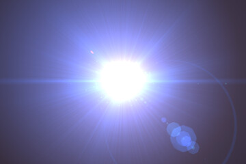 Natural, Sun flare on the black background