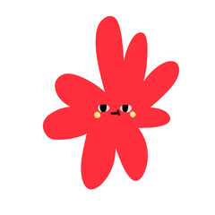 red flower isolated on white