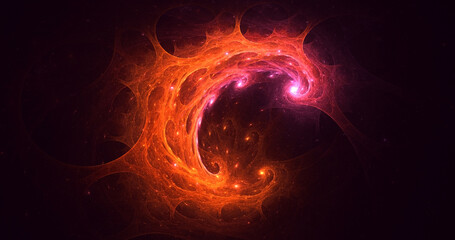 3D rendering abstract colorful fractal light background