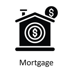 Mortgage  vector  Solid Icon Design illustration. Taxes Symbol on White background EPS 10 File