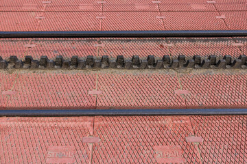 rack railway closeup red