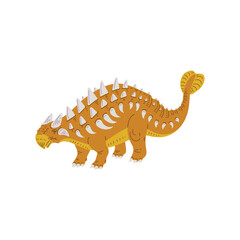 Prehistoric Stegosaurus dinosaur reptile flat vector illustration isolated.