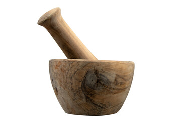 Wooden mortar and pestle set