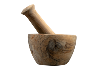 Wooden mortar and pestle set