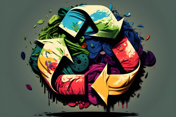 Abstract illustration of overproduction and overabundance of things.