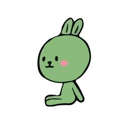 cartoon green rabbit sitting chilling-01.png