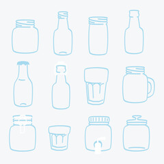 Glass bottles and canning - outline
