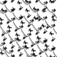 Doodles or curved lines form a monochrome background