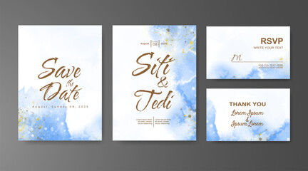 Wedding invitation with abstract watercolor background