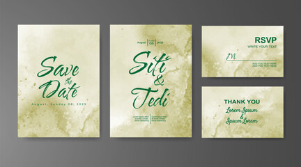 Wedding invitation with abstract watercolor background