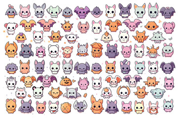 Obraz premium Halloween kawaii art created with Generative AI technology 