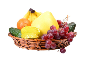Fruits  in basket isolated