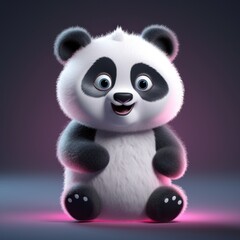 cute little friendly fluffy panda-bear character, ai tools generated image