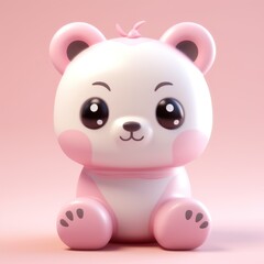 Obraz na płótnie Canvas cute little friendly stylized panda-bear character, ai tools generated image