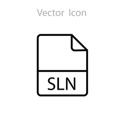 sln document file format icon concept. illustration on white background..eps