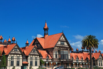 The building in the gardens of Rotorua, New Zealand