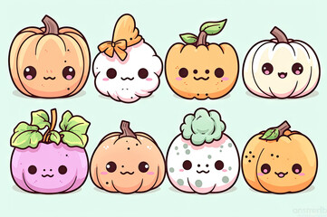 Halloween kawaii art created with Generative AI technology