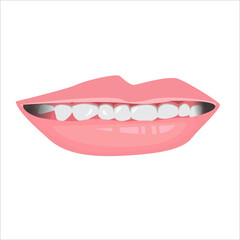 Realistic Vector Illustration of Human Smile with teeth