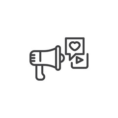 Social media marketing line icon