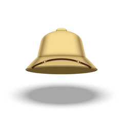 Pith hat isolated on white background front view, 3d safari helmet realistic vector clipart.