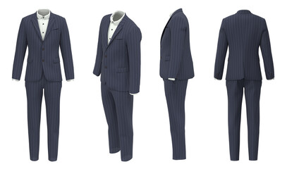 Man suit isolated on white