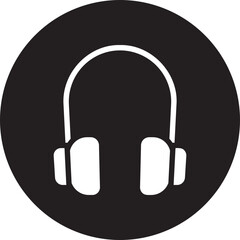 headphones glyph icon
