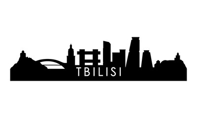 Obraz premium Tbilisi skyline silhouette. Black Tbilisi city design isolated on white background.