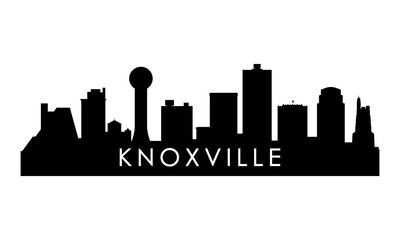 Knoxville skyline silhouette. Black Knoxville city design isolated on white background.