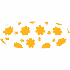 Sticker with flowers for decoration.