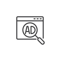 Advertising research line icon